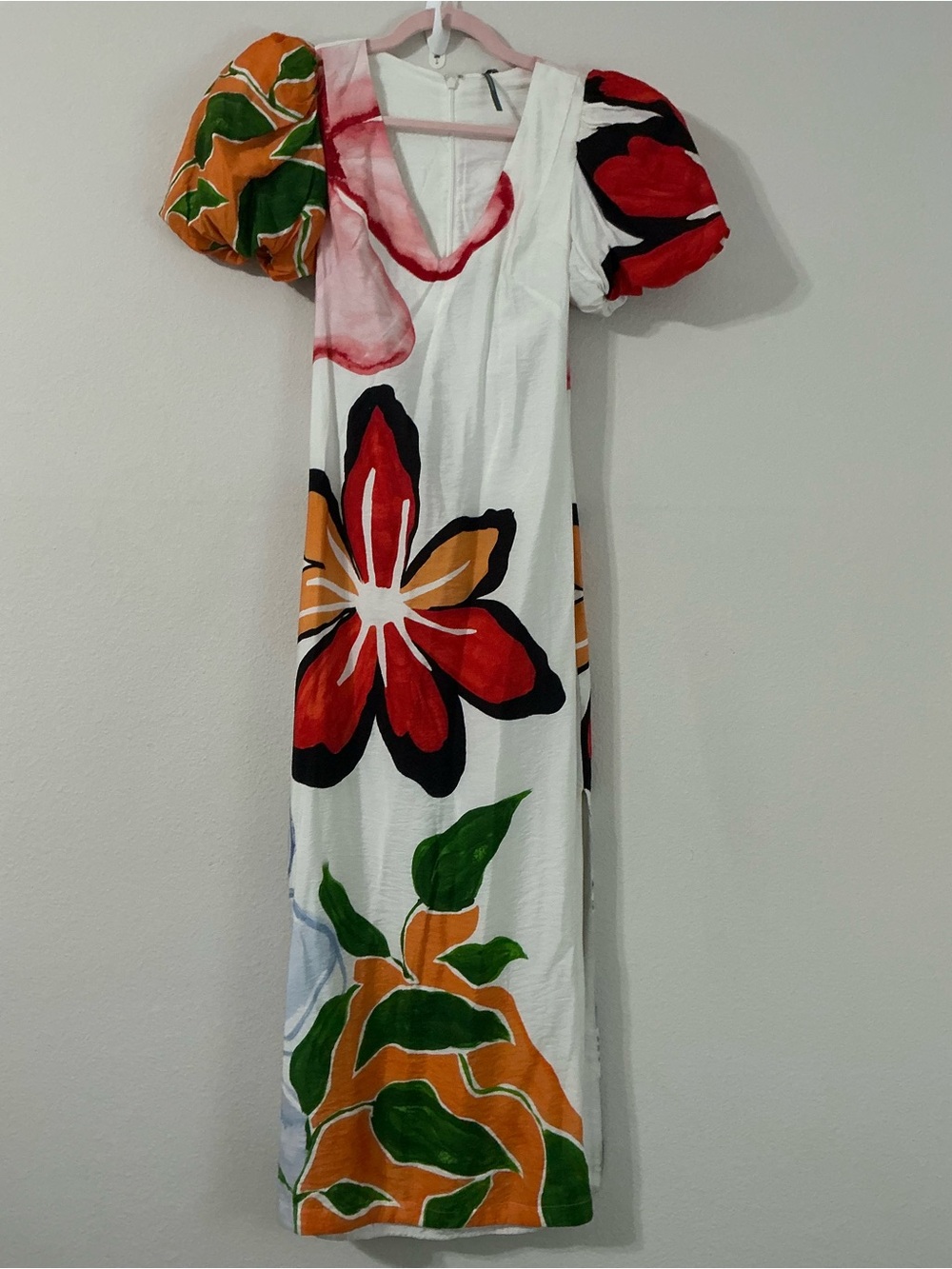 Anthropologie Puff-Sleeve A-Line Floral Maxi Dress Size XS NWT - Picture 3 of 7